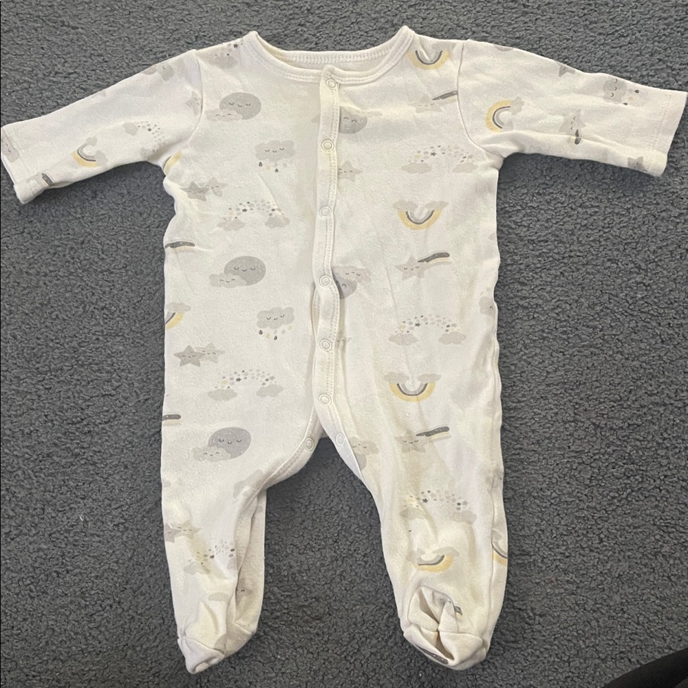Cozy Cream and Gray Baby One Piece